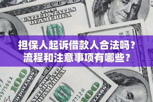 武汉担保人起诉借款人合法吗？流程和注意事项有哪些？