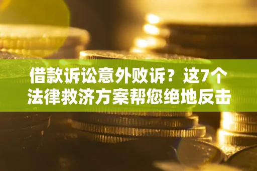 武汉借款诉讼意外败诉？这7个法律救济方案帮您绝地反击！