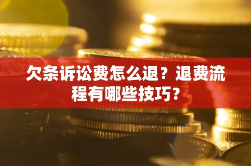 武汉欠条诉讼费怎么退？退费流程有哪些技巧？