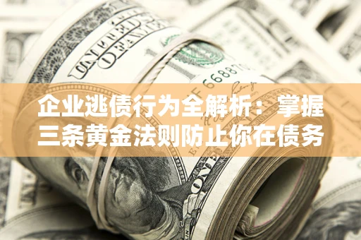 武汉企业逃债行为全解析：掌握三条黄金法则防止你在债务乱局中“踩雷”