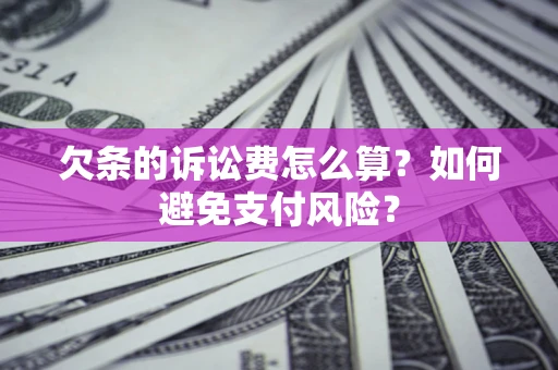武汉欠条的诉讼费怎么算？如何避免支付风险？